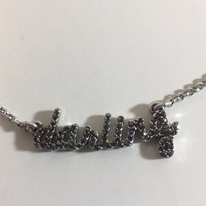 Lucky Brand Darling spellout cursive necklace new